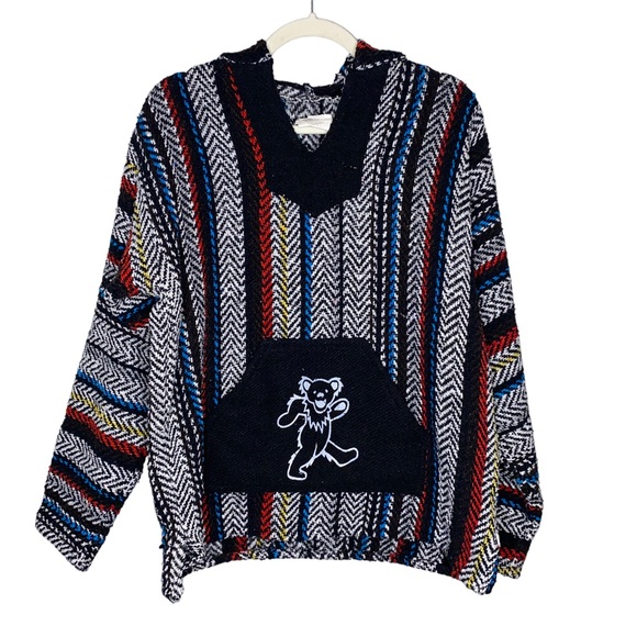 Grateful Dead Tops - Grateful Dead Rasta Striped Drug Rug Hoodie